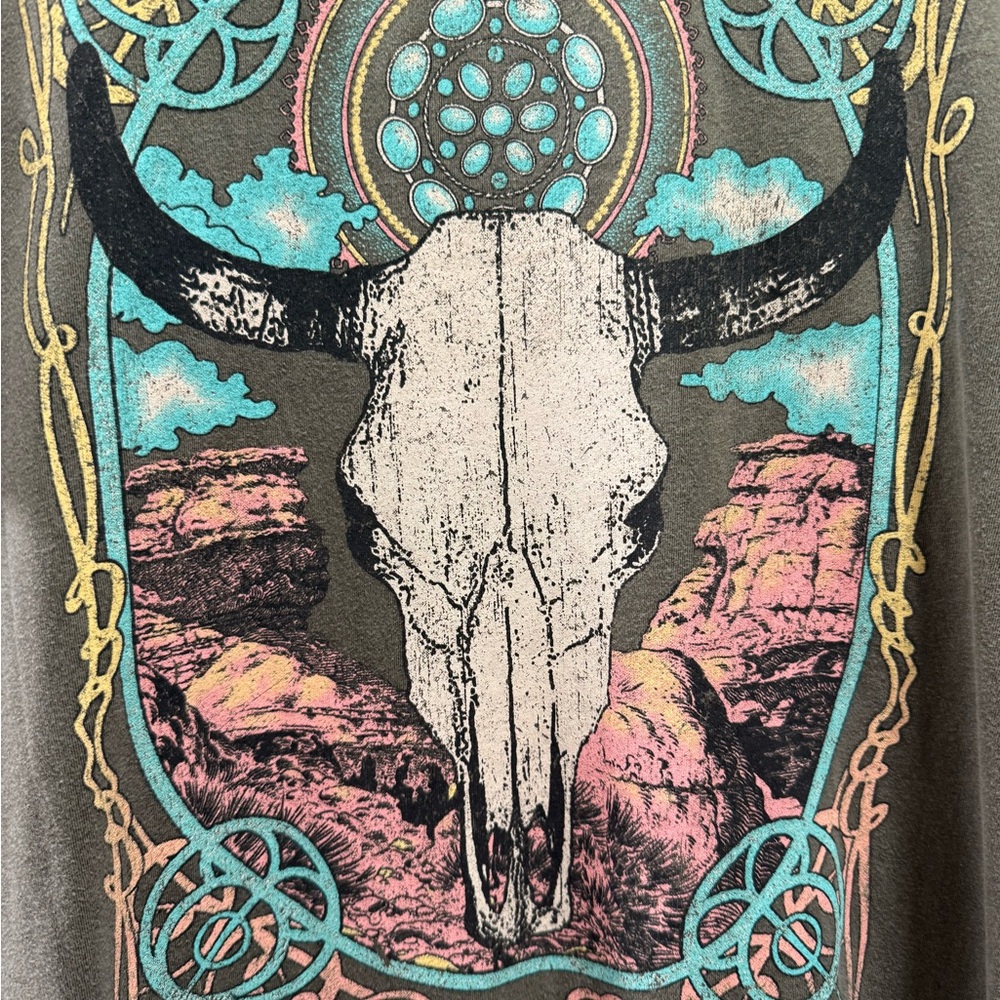 Zutter Mineral Wash Desert Dreamer Southwest Graphic T-Shirt Dress - Picture 3 of 3